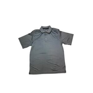 Men’s Pebble Beach Performance Polo Shirt Gray Size Medium Moisture Wicking Golf
